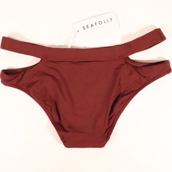 NWT Seafolly X Revolve Active Split Band Hipster in Plum - Picture 8 of 14